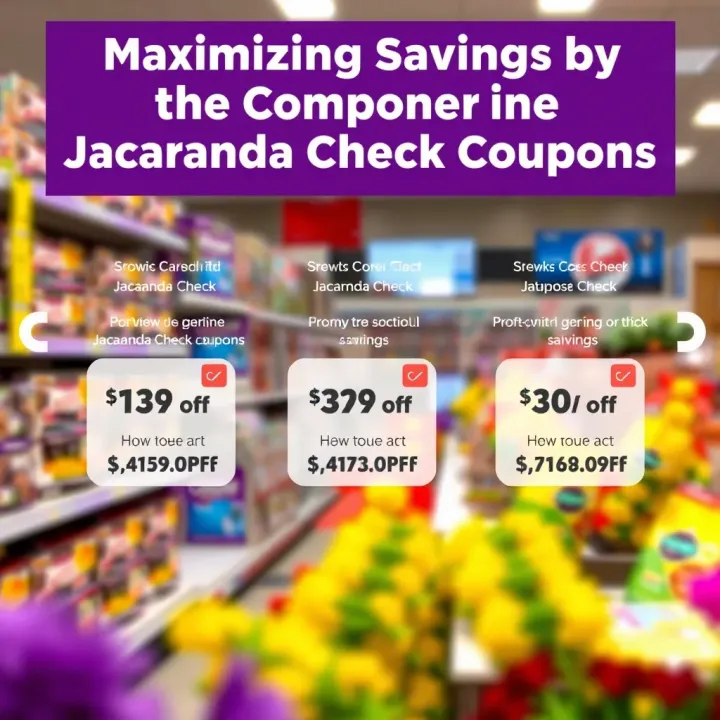 Graphic showing how to combine Jacaranda Check coupons with other discounts to maximize savings during shopping