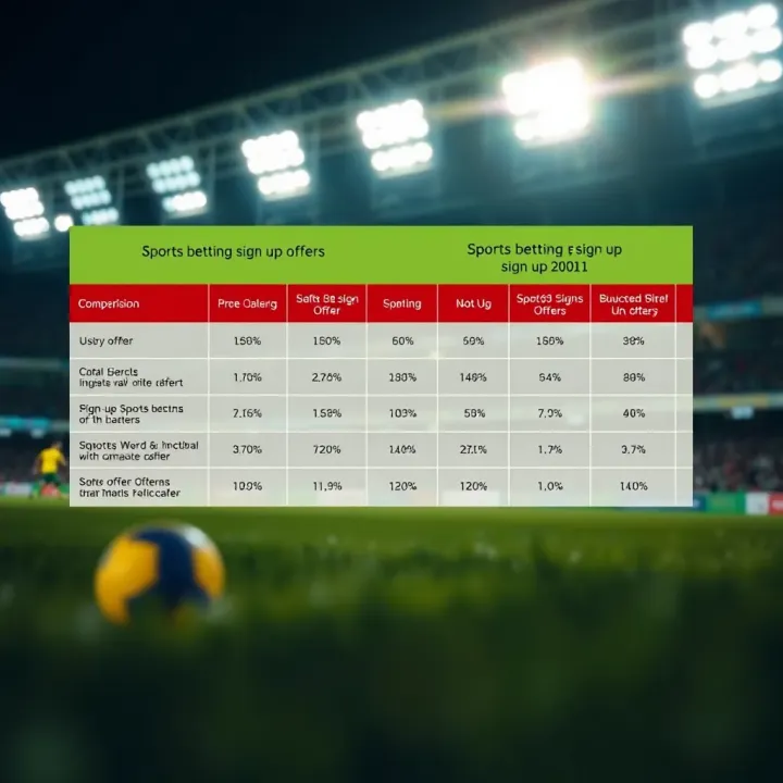 Comparison chart illustrating various sports betting sign up offers available in Nigeria