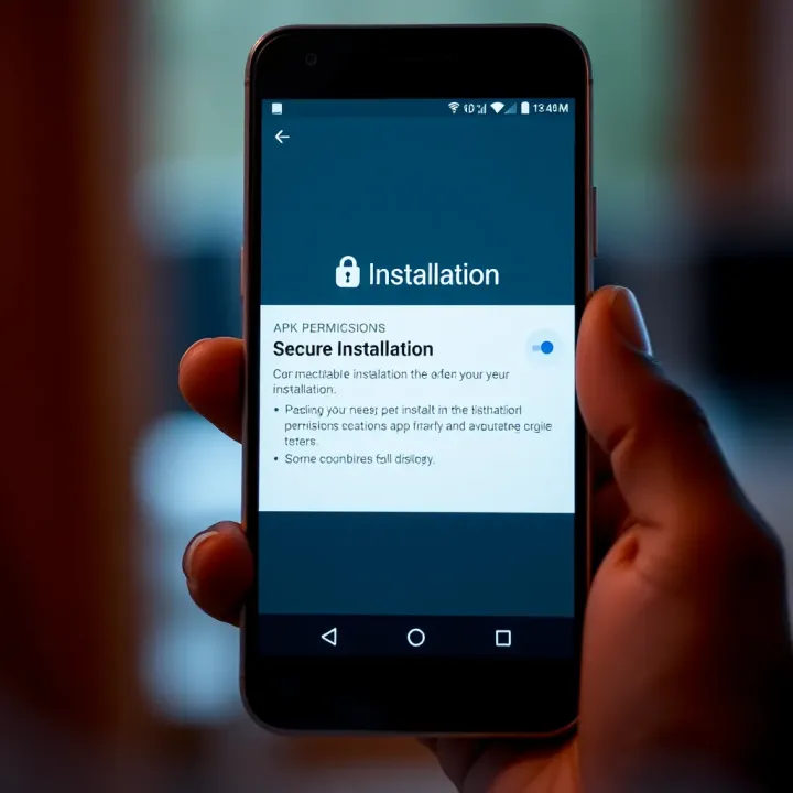 Secure Installation and Permissions for APK Jacaranda Mobile device showing secure installation confirmation and app permissions for APK Jacaranda in Nigeria