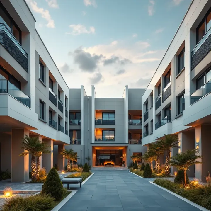 Modern residential complex by Jacaranda Properties showcasing contemporary architecture in Zambia
