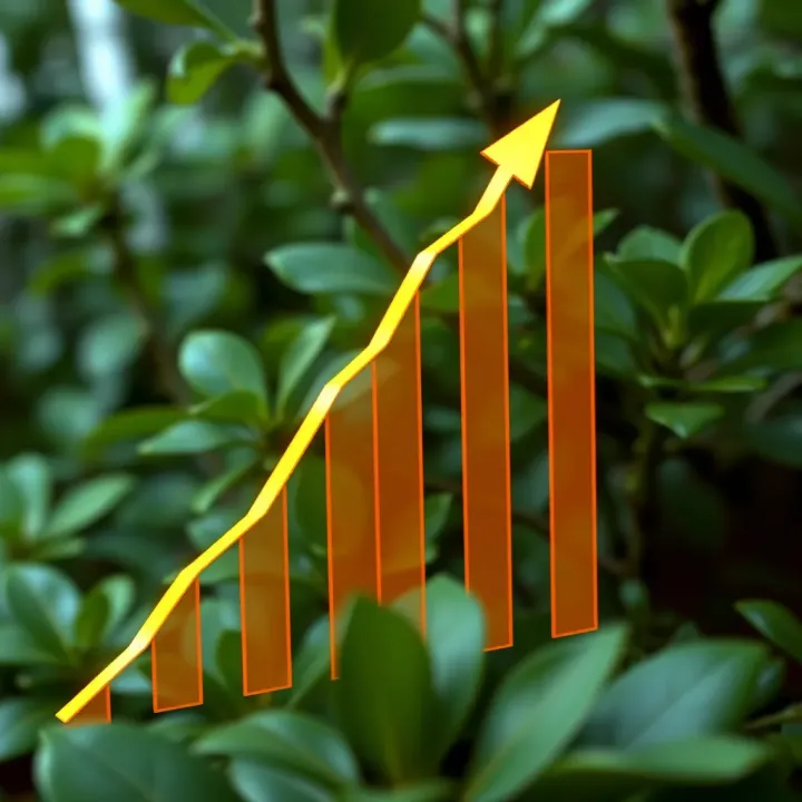 Graph showing upward trend representing business growth and investment opportunities