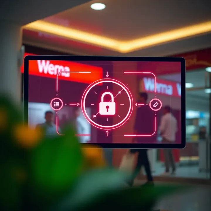 Visual representation of a secure digital platform showcasing easy access to Wema Bank's Jacaranda savings and investment services