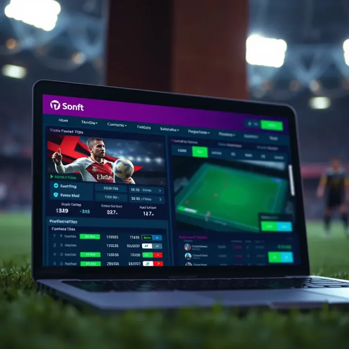 Navigating Football Betting Platforms for Informed Decisions A football betting platform displayed on a laptop screen with statistics and odds