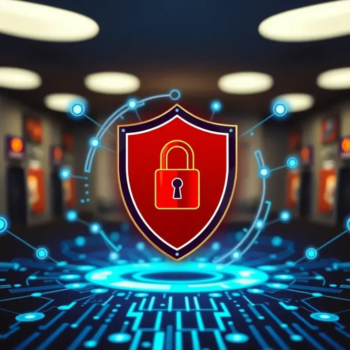 Ensuring Secure Access to Jacaranda Accounts Secure login concept with shield symbol and digital security icons