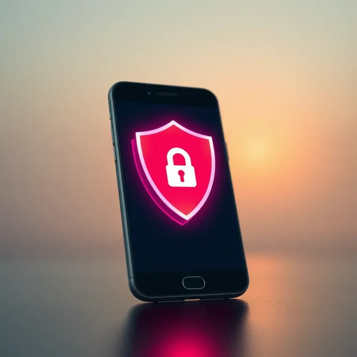 Tips for Safe Downloading and Device Protection Illustration of a smartphone with security shield symbolizing safe downloading practices for apps