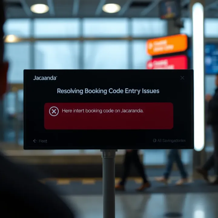 Notification showing error message for incorrect booking code input