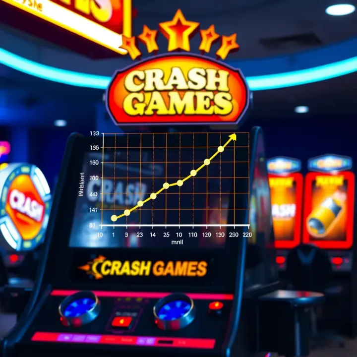 Diagram showing the mechanics of a crash game with rising multiplier graph