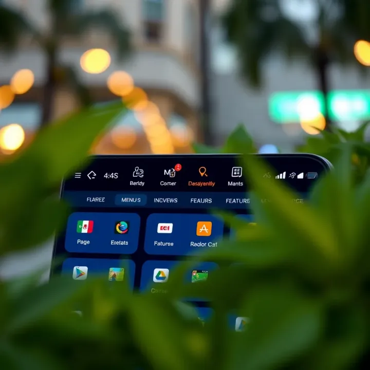 Dashboard of the Jacaranda app featuring navigation menu and key feature icons optimized for Nigerian users