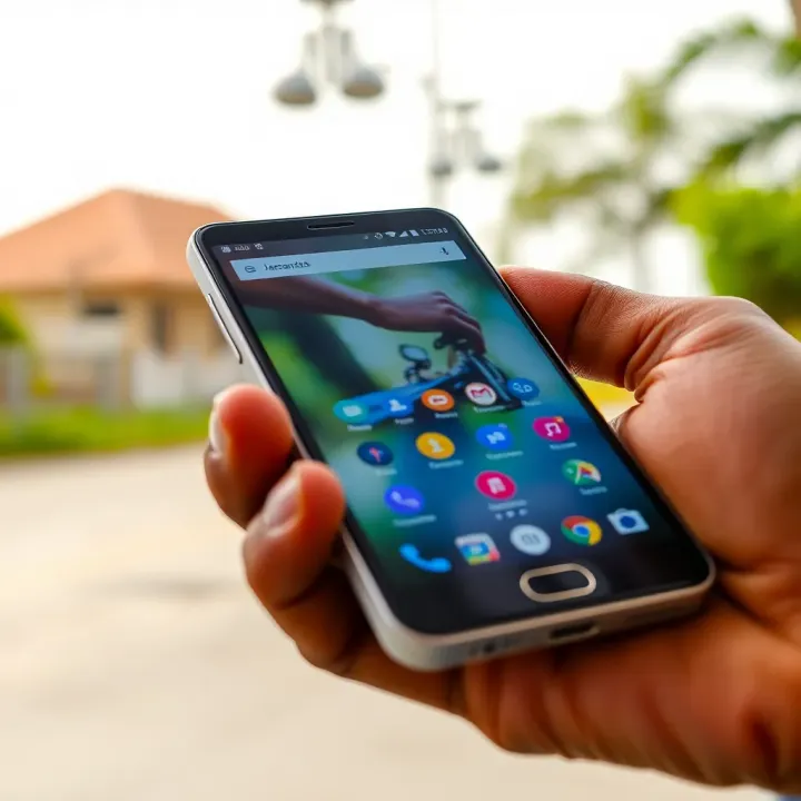 Screenshot showing the Jacaranda app interface on an Android device with various features visible