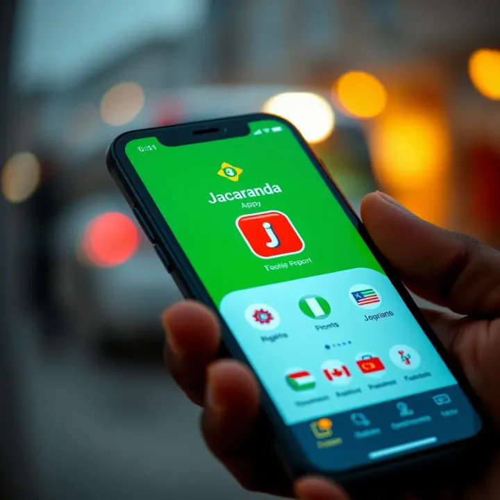 Guide to Downloading Jacaranda App in Nigeria Smartphone displaying the Jacaranda app interface with Nigerian-themed icons