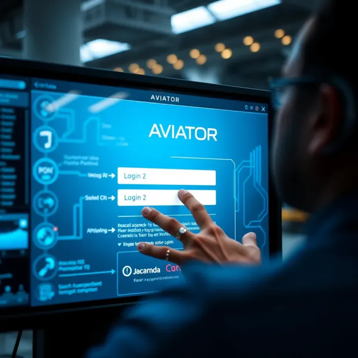 User entering login credentials on a digital aviation platform interface
