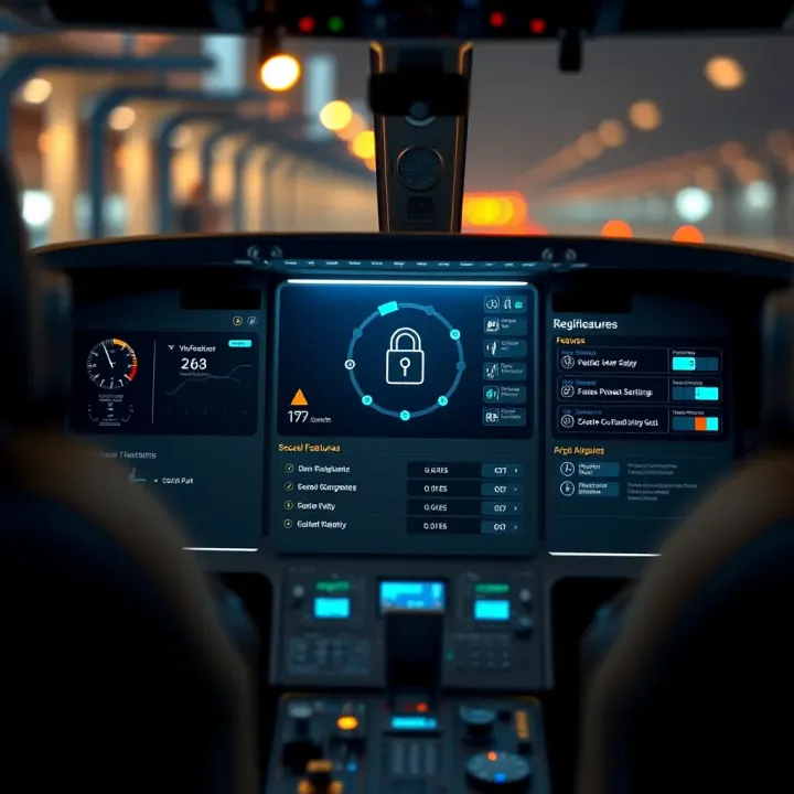 Secure account dashboard showcasing key features and security settings for an aviation user
