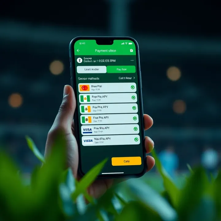 Secure payment screen on Jacaranda Bet app showing multiple Nigerian currency payment methods
