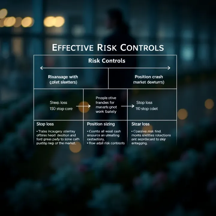 Diagram illustrating risk management techniques including stop-loss and position sizing for market downturns