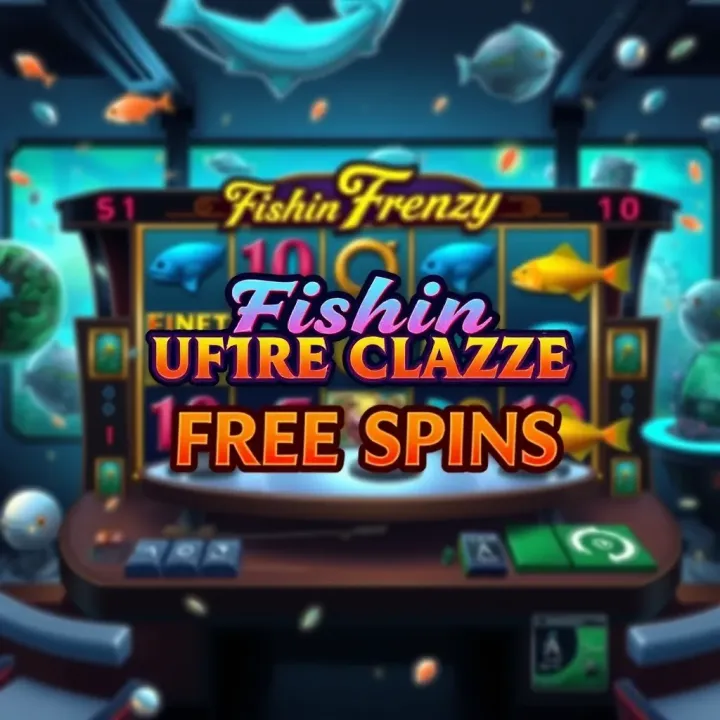 Interface showing the Fishin Frenzy slot game free spins feature activated