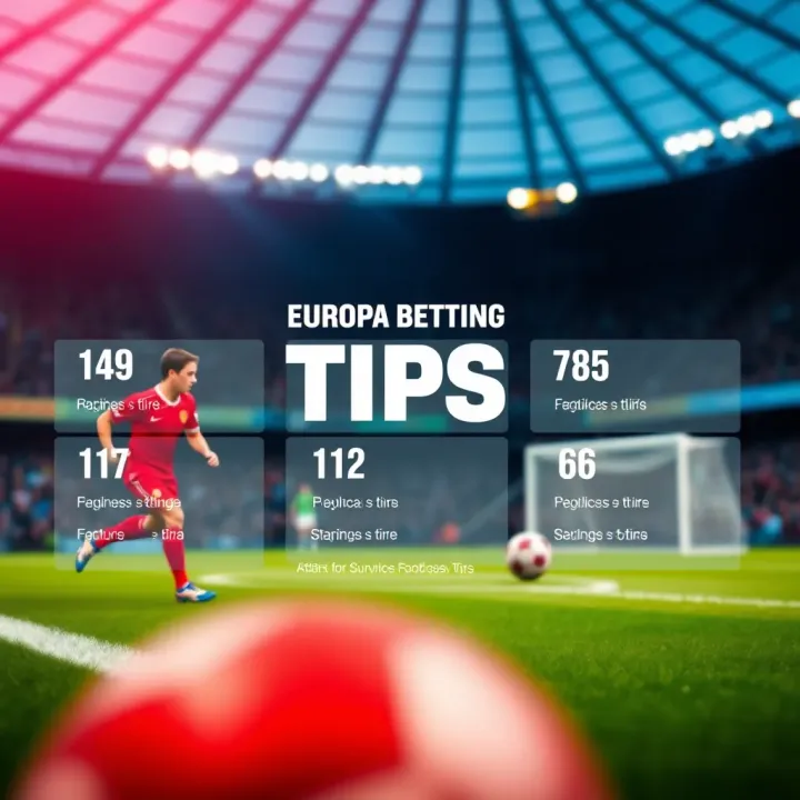 Graphical representation of football betting tips with statistics and key factors highlighted