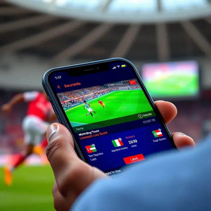 Live sports score updates on a mobile device showing football and basketball scores