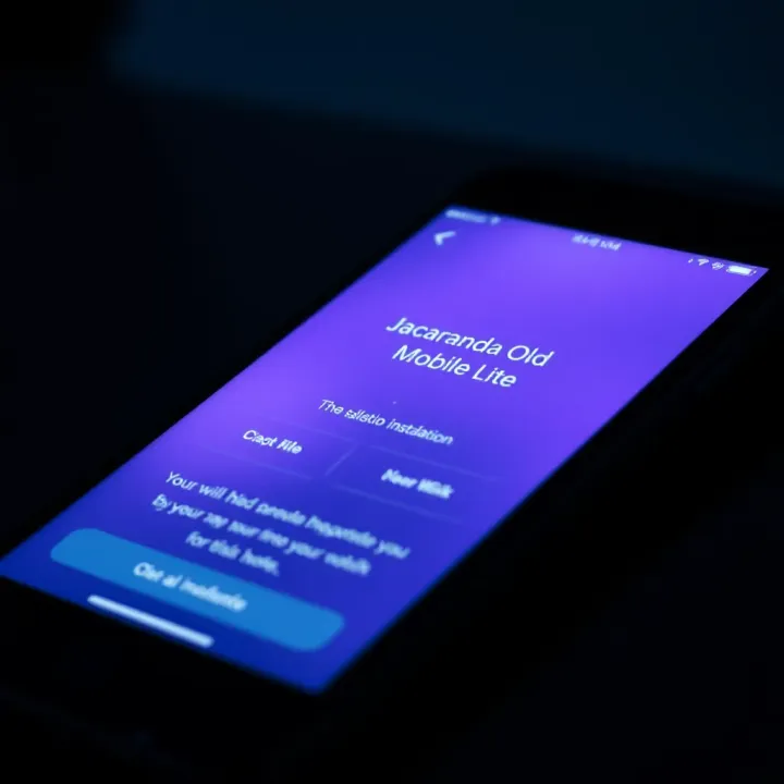 Smartphone screen displaying Jacaranda Old Mobile Lite app installation interface