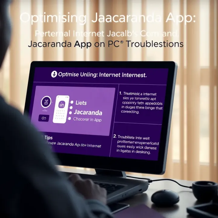 Graphic illustrating tips for optimising internet connection and troubleshooting common issues in Nigeria while using Jacaranda app on desktop