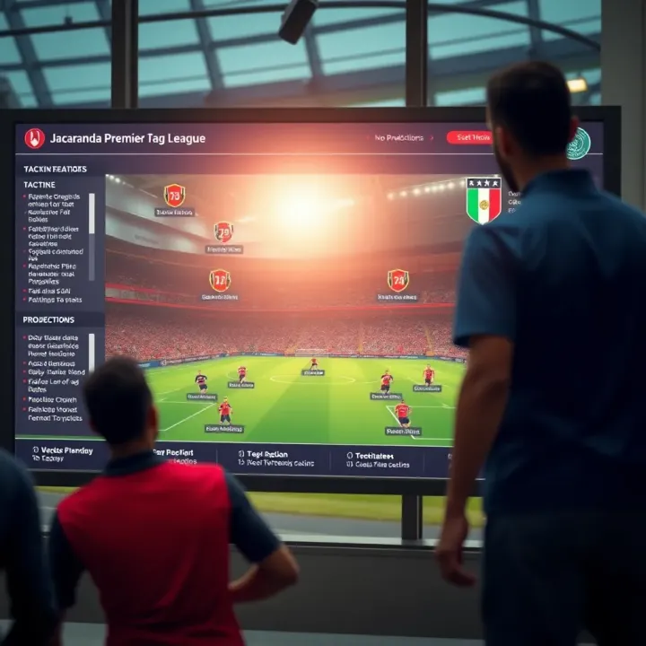 Tactical formations displayed on a digital board highlighting strategic plays and player positions