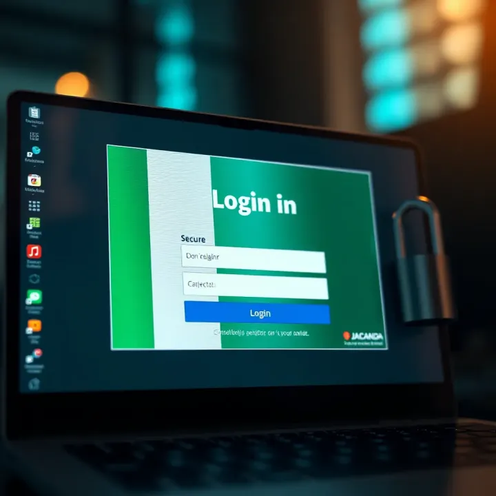 Graphic showing a secure login screen with Nigerian flag colors representing local internet environment