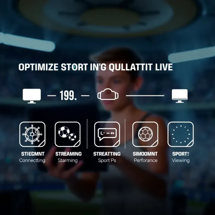 Graphic depicting internet connectivity and streaming performance icons for smooth sports viewing