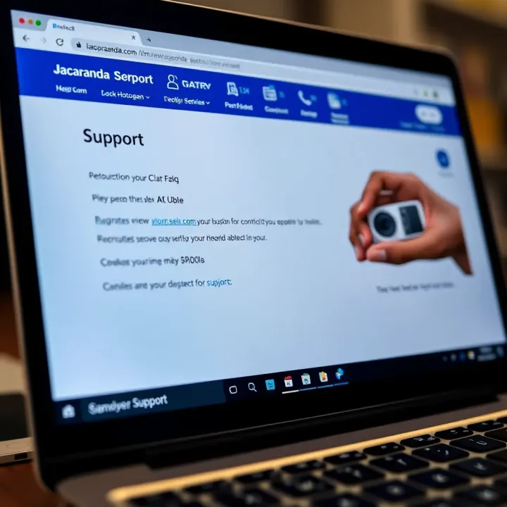 Support section on Jacaranda website showing contact options and FAQs for Nigerian users
