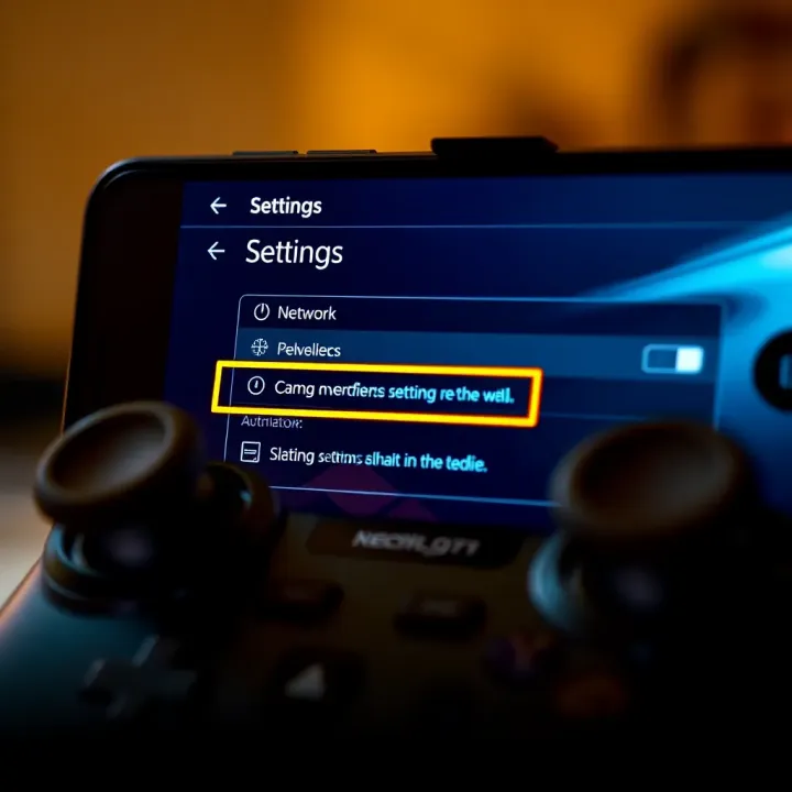 Optimizing Device Settings to Enhance Jacaranda Game Performance Gaming device displaying settings menu with power and network options highlighted