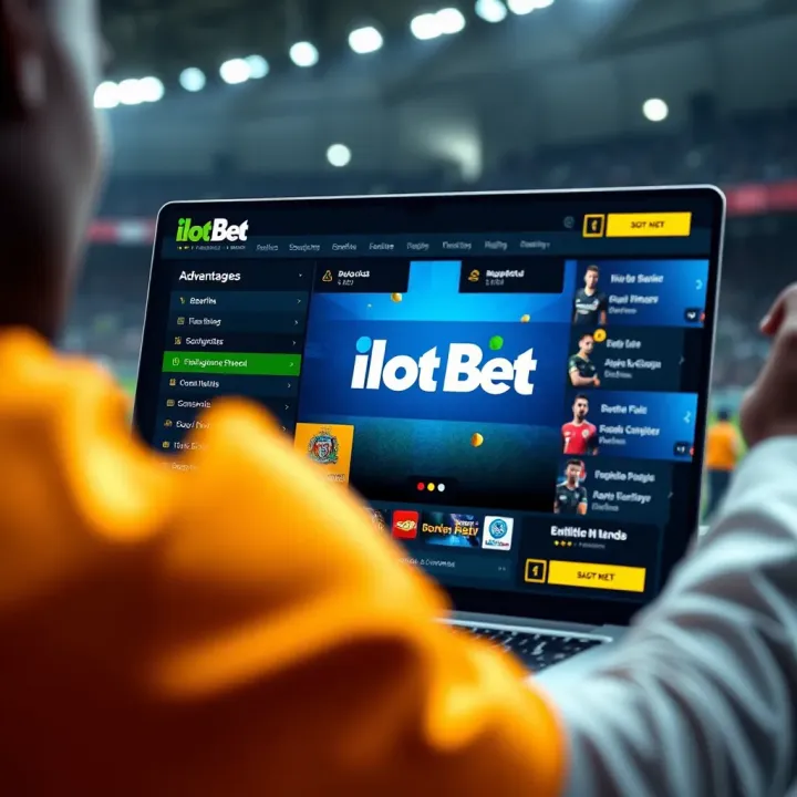 Illustration showing the ilot Bet promo interface with highlighted benefits for Nigerian online bettors