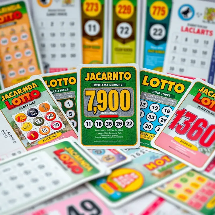 Various Jacaranda Lotto cards displaying different game options and numbers