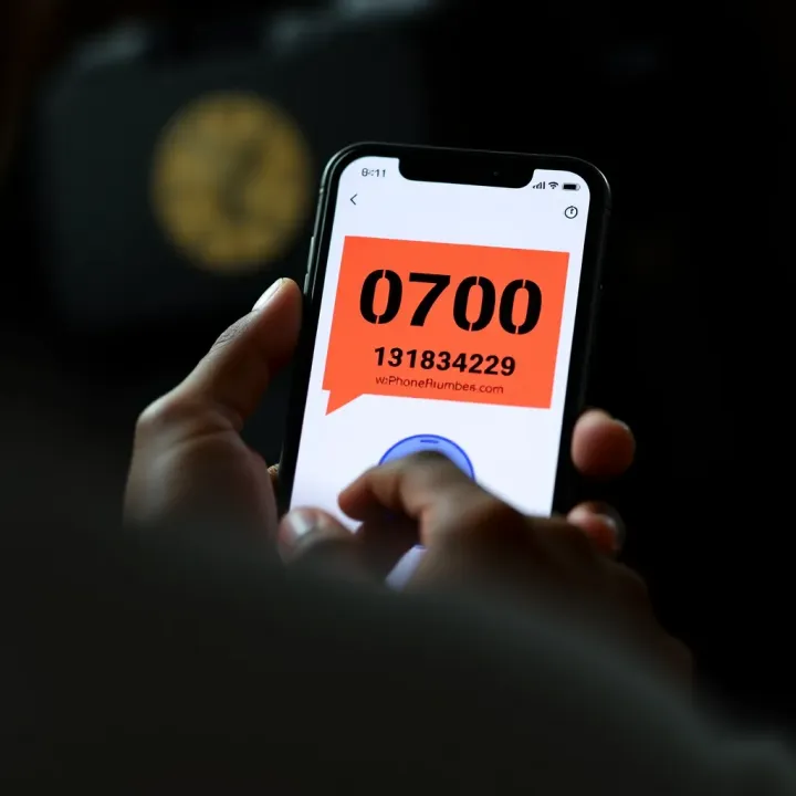 Close-up of a smartphone screen displaying a phone number verification app