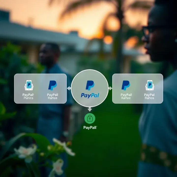 Diagram illustrating Jacaranda platform connecting Nigerian users with PayPal services for digital payments