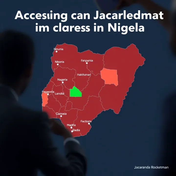 Map of Nigeria highlighting regions with access to Jacaranda Rocketman Free platform