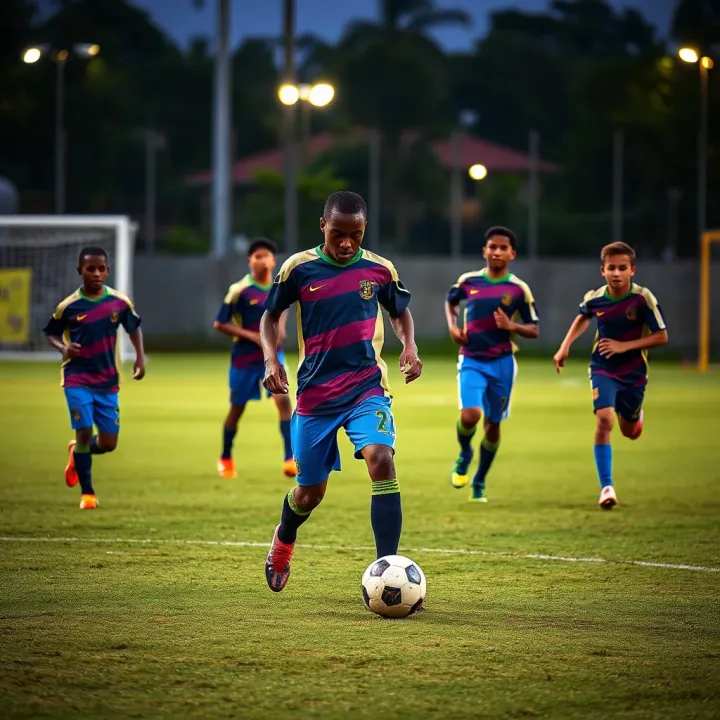 Youth players engaged in an energetic training session emphasizing skill development in grassroots soccer culture