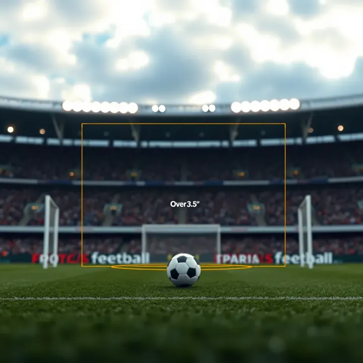 Football pitch with highlighted scoring zones illustrating betting thresholds