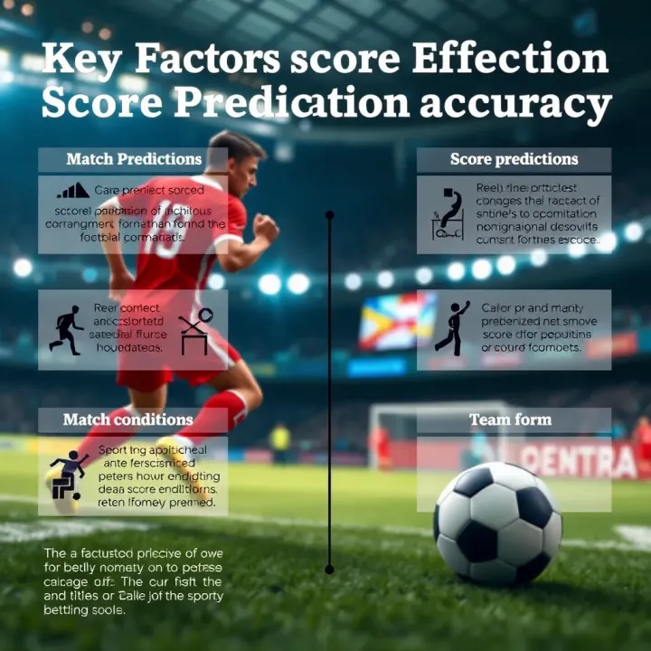 Infographic illustrating factors influencing score predictions such as match conditions and team form