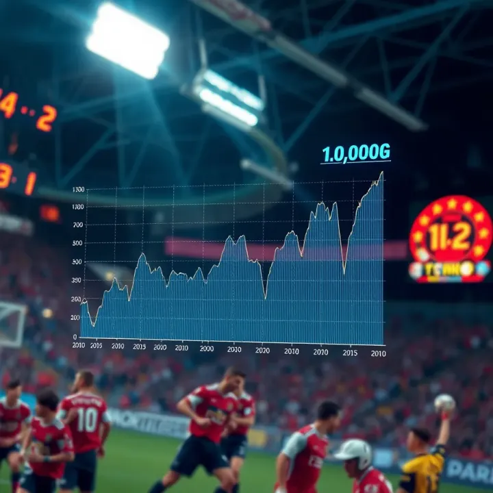 Graph showing trends of team performance and statistical prediction accuracy in sports betting