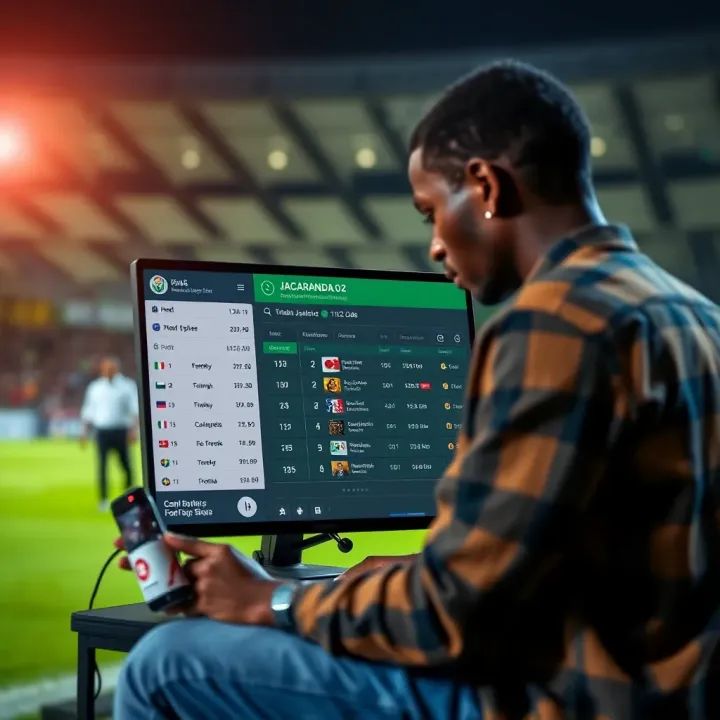 Applying Jacaranda 1x2 Odds on Nigerian Football Betting Platforms Illustration of a Nigerian bettor placing a football wager on a local online platform showing odds and bet options